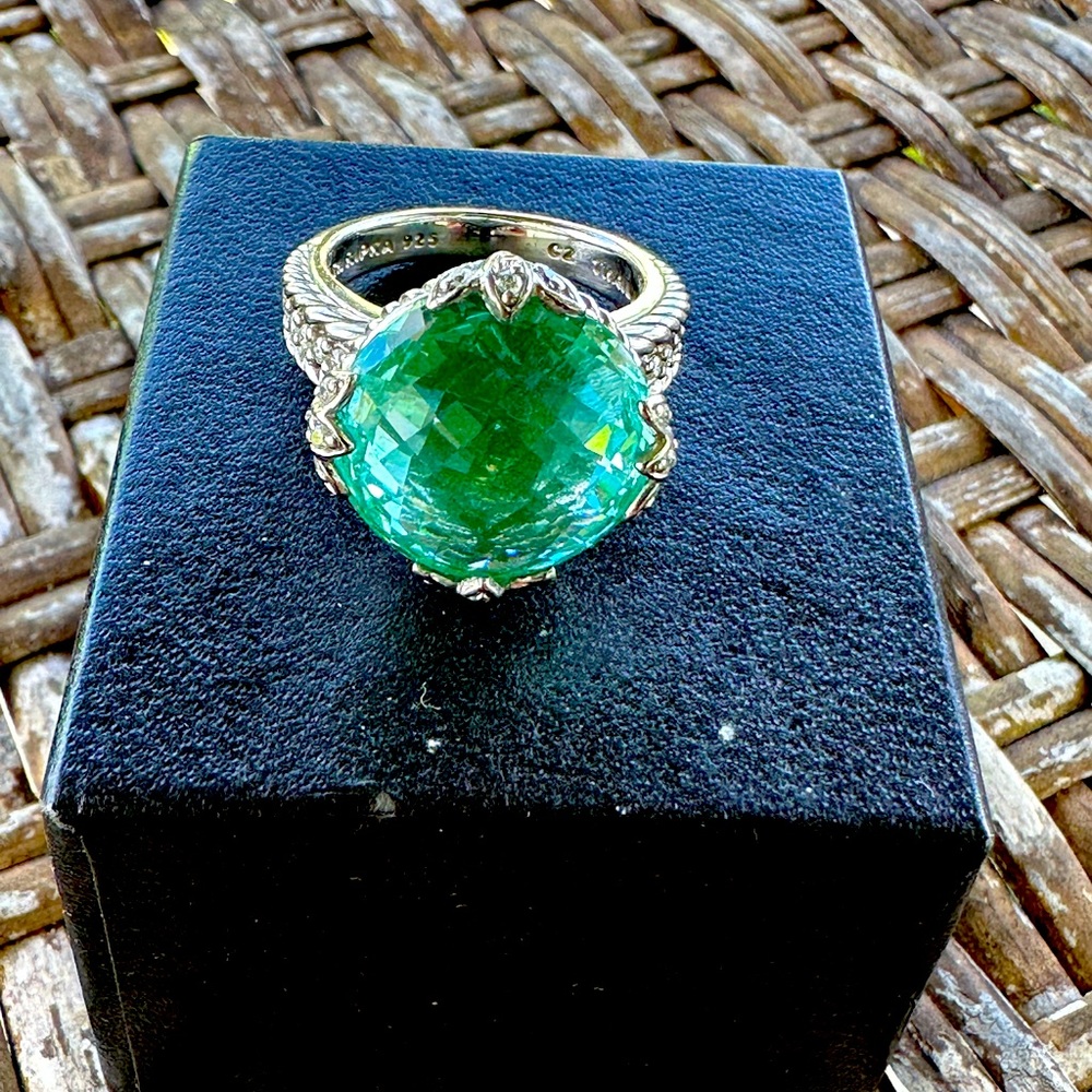 Brand new Judith Ripka Topaz and CZ sterling silver ring…size 9.